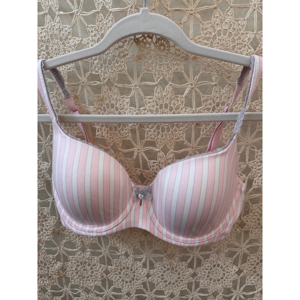 Victoria's Secret Body by Victoria 
Pink Stripe Lined Demi Bra‎ 32DD